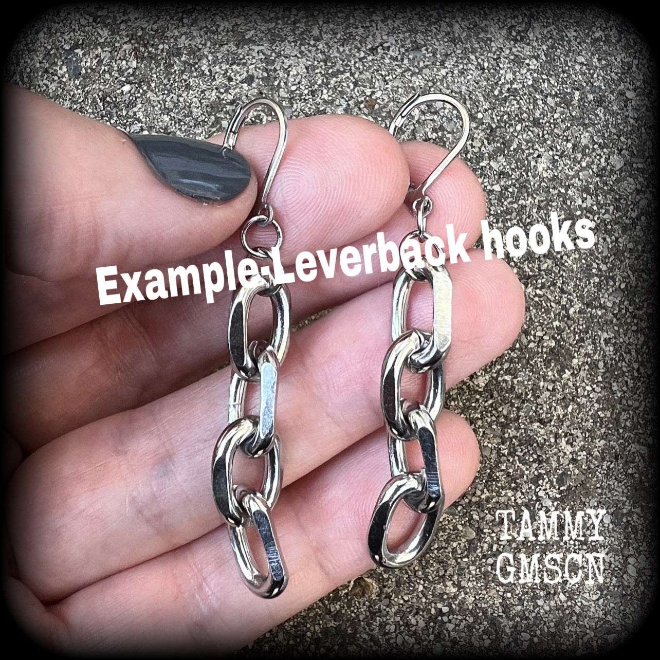 Chain link earrings-Punk earrings