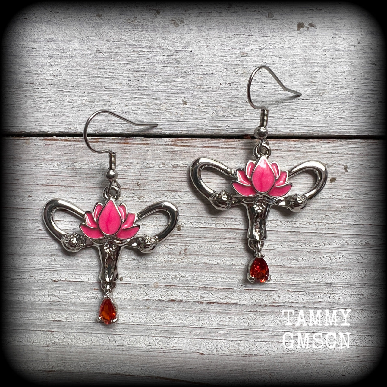 Uterus earrings Reproduction Reproductive organs Fem Female Vagina earrings Womb earrings Baby earrings Pregnant women Lotus flowers Lotus flower earrings Gender NB Enby CIS Pierced ears Ear gauges Fallopian tubes Ovaries Secret women’s business