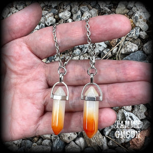 Gemstone tunnel dangles