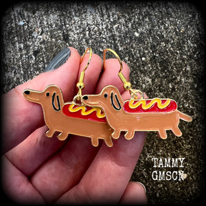 Hot dog earrings