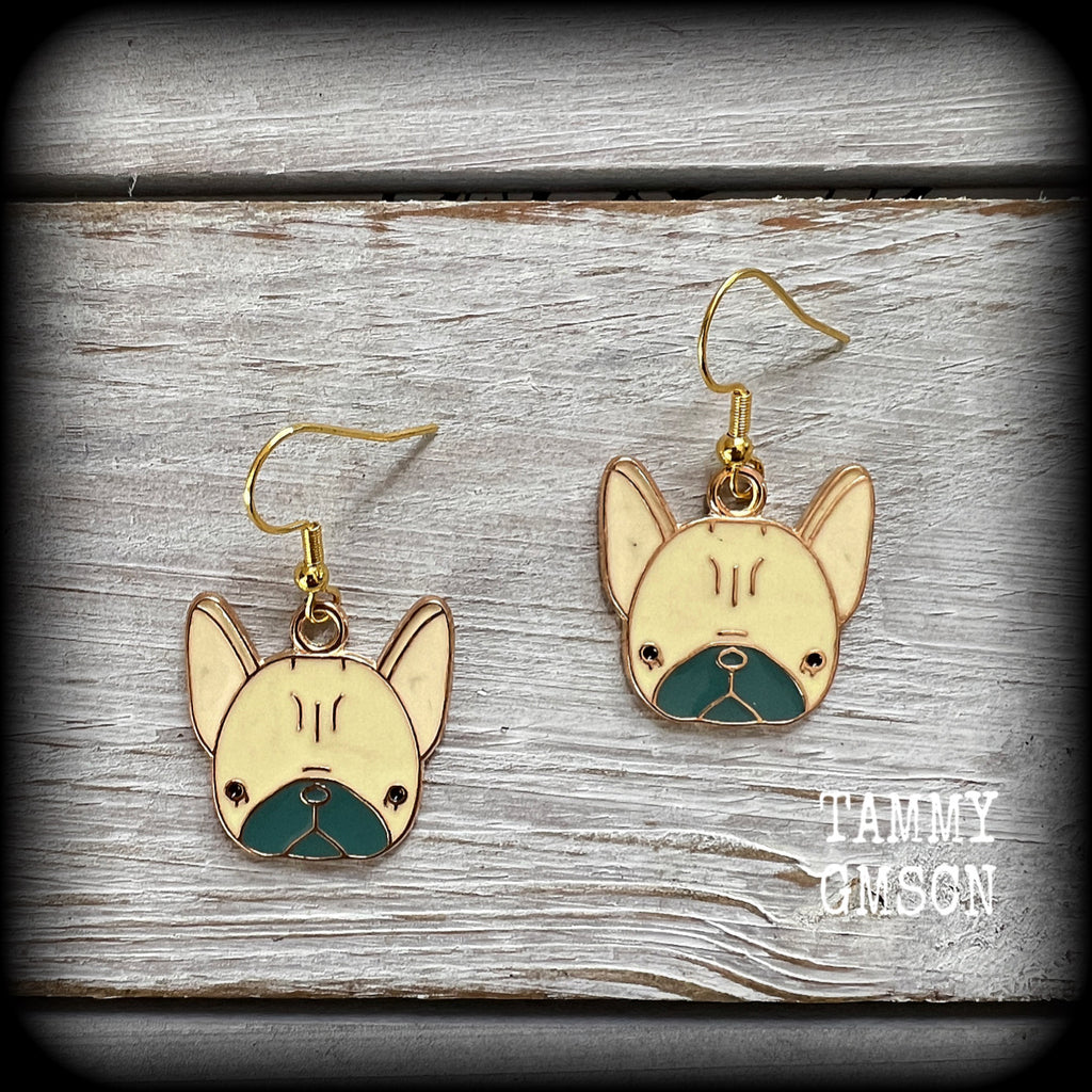 Dog earrings-French bulldog earrings