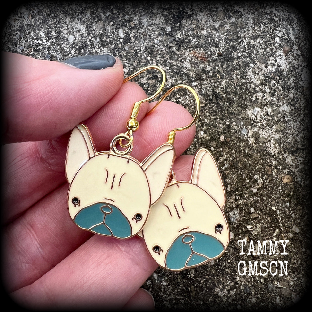 Dog earrings-French bulldog earrings