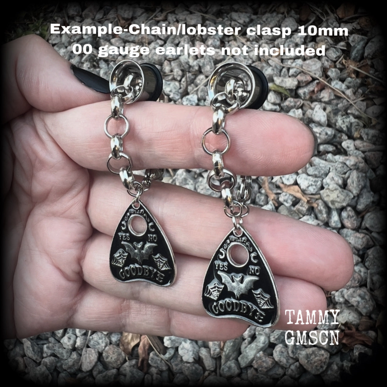 Ouija planchette bat earrings-Halloween earrings
