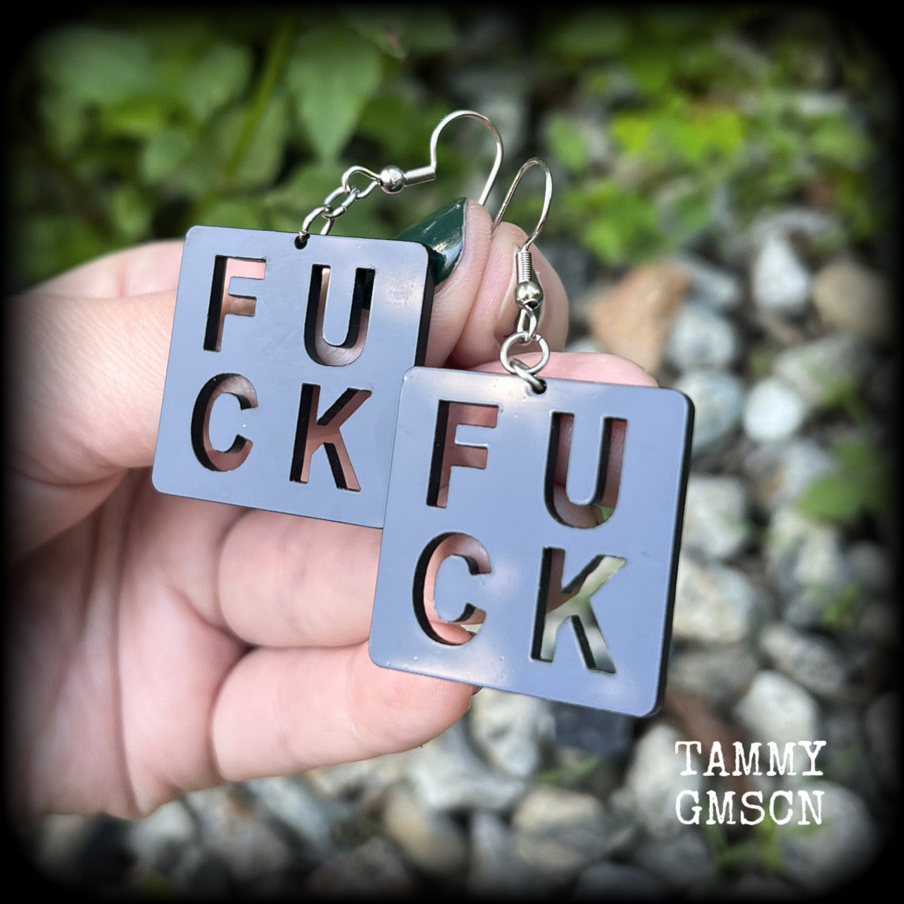 FUCK earrings Swear word earrings Word tile earrings Letter tile earrings Game tile Board games Sex Fornicate Root  Jewelry Punk grrl Punk earrings Riot girl Riot grrl Punk fashion Offensive jewelry Secret santa gifts Punk music Christmas gifts