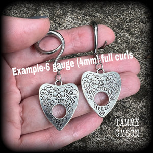 Ouija board planchette gauged earrings