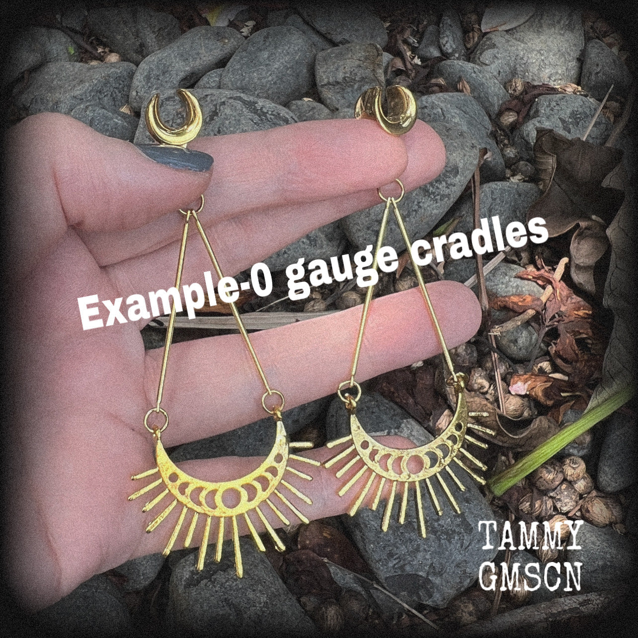 0 gauge cradle earrings