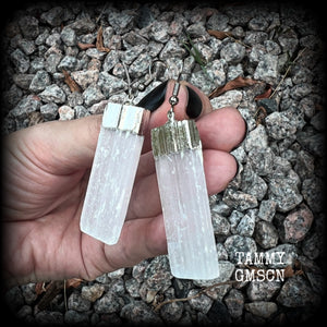 This pair has been made on stainless steel french hooks, suitable for pierced ears, are nice and dangly, measuring just under 7cms from tip to tip, and weighing approx 8 grams each.

