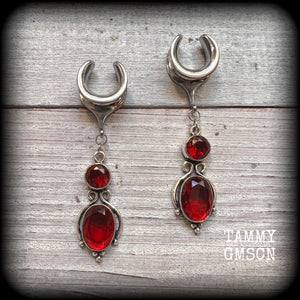 Garnet ear hangers 