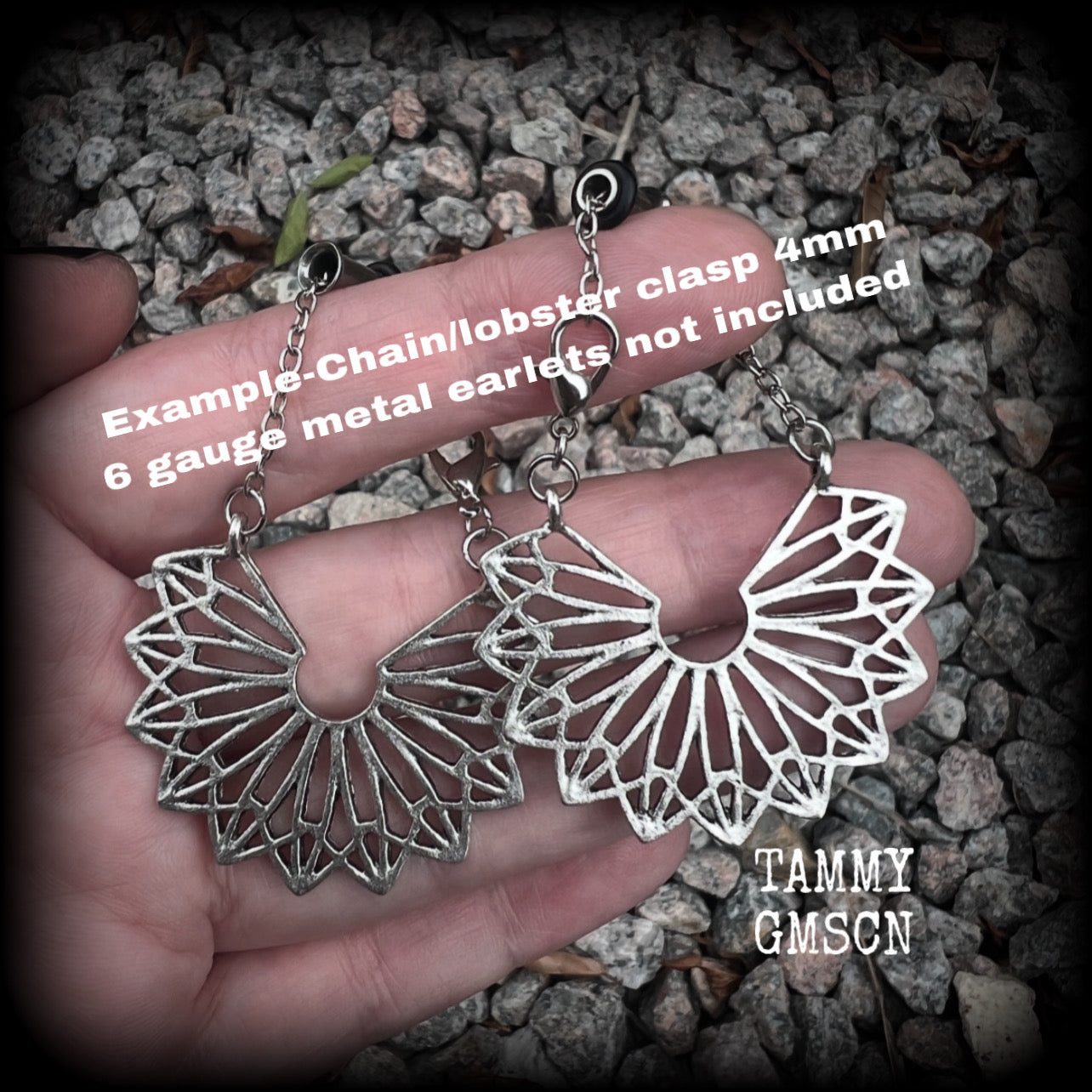 Mandala ear hangers-Geometric tunnel earrings