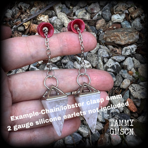 Clear quartz earrings-Gemstone ear hangers