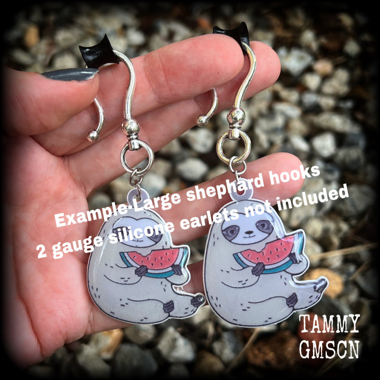 Sloth earrings-Watermelon slice earrings