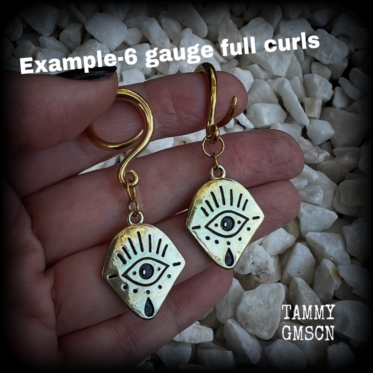Evil eye gauged earrings-All seeing eye ear gauges