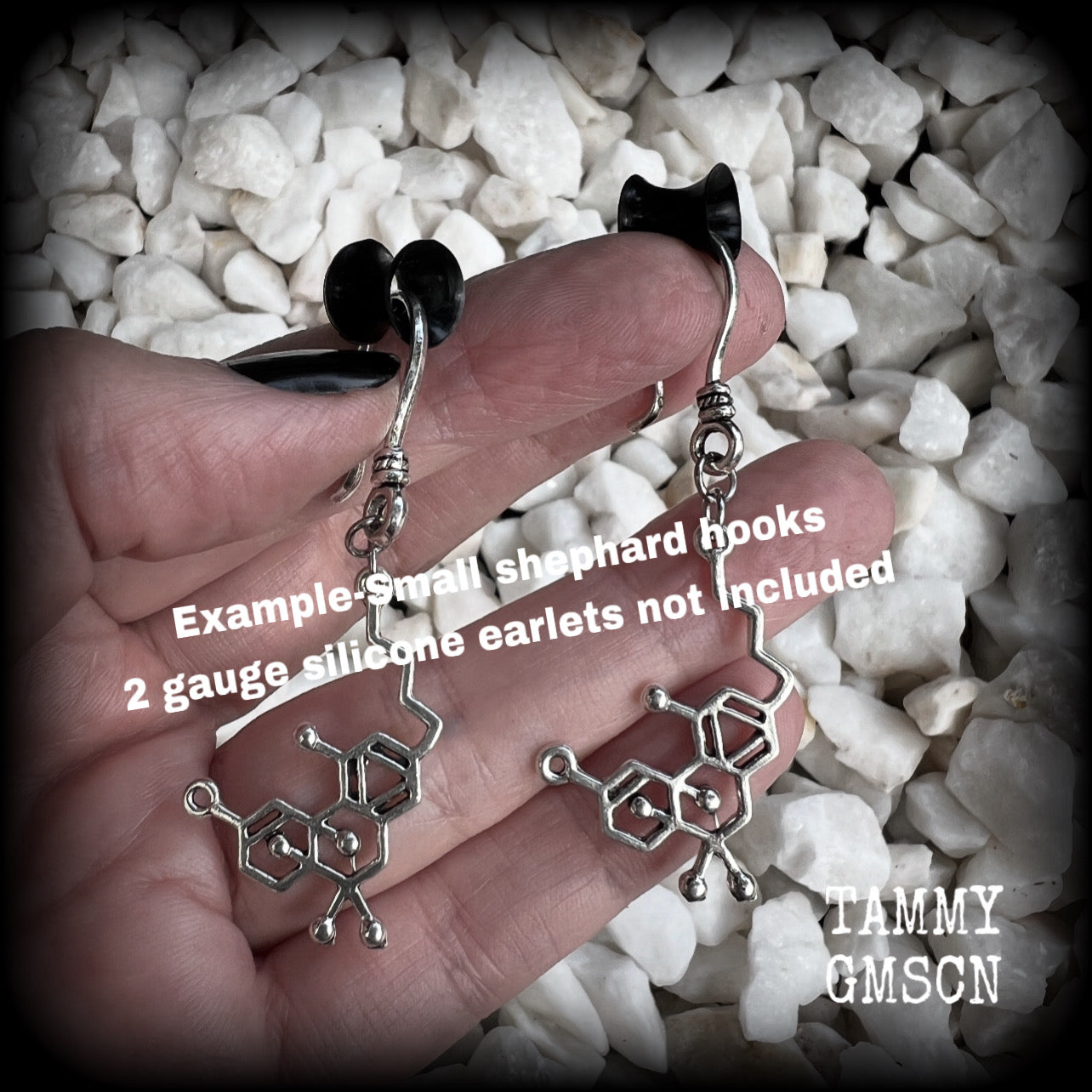 THC molecule earrings-Tunnel dangles