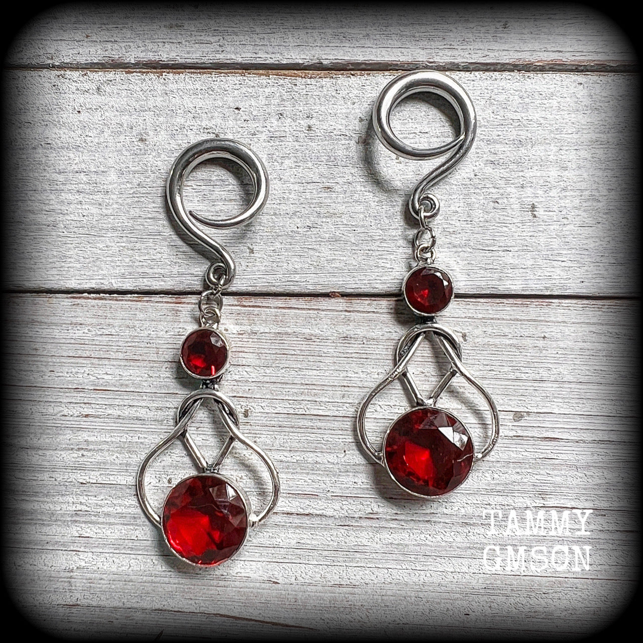 Garnet earrings Garnet ear weights 6 gauge ear weights 4mm earrings Gemstone ear weights Gemstone ear hangers Stretched ears Ear gauges Tunnel dangles Stretched lobes Gauged ears 4mm 6mm 8mm 10mm 12mm 14mm 16mm 19mm 22mm 25mm 28mm 30mm Tunnels Plugs