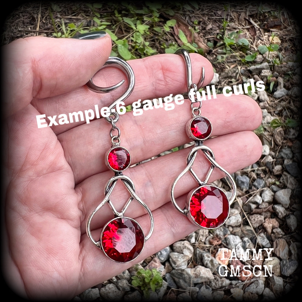 Garnet earrings Garnet ear weights 6 gauge ear weights 4mm earrings Gemstone ear weights Gemstone ear hangers Stretched ears Ear gauges Tunnel dangles Stretched lobes Gauged ears 4mm 6mm 8mm 10mm 12mm 14mm 16mm 19mm 22mm 25mm 28mm 30mm Tunnels Plugs