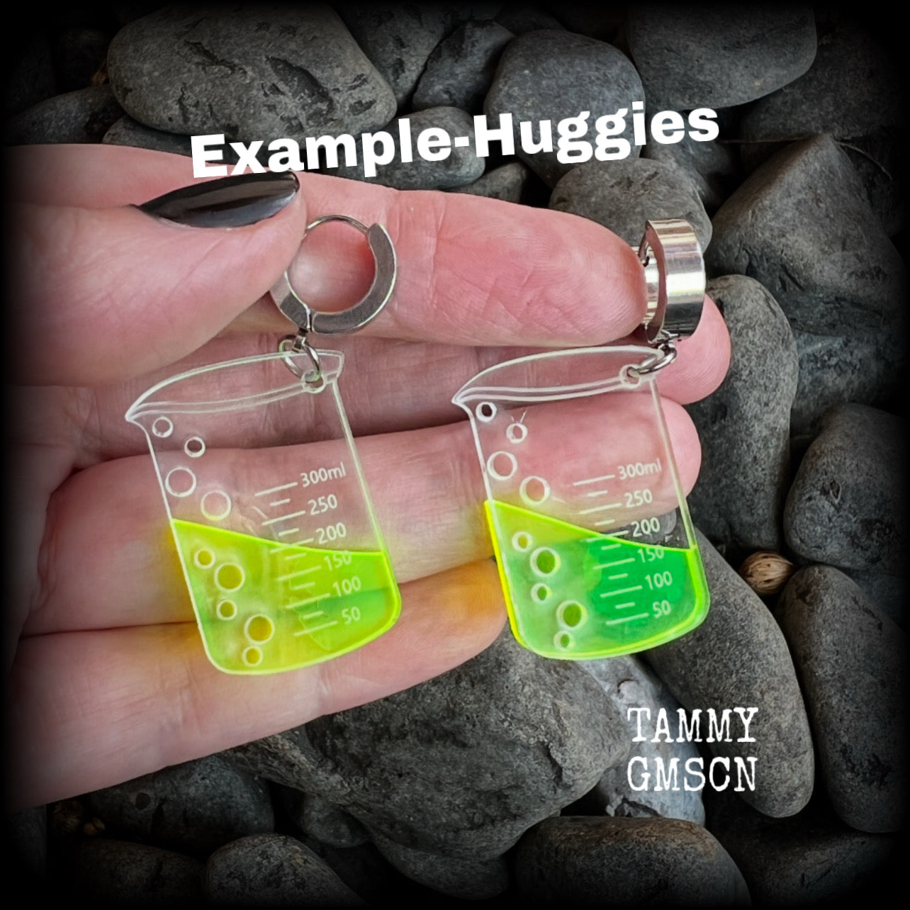Chemistry beaker earrings-Science geek earrings