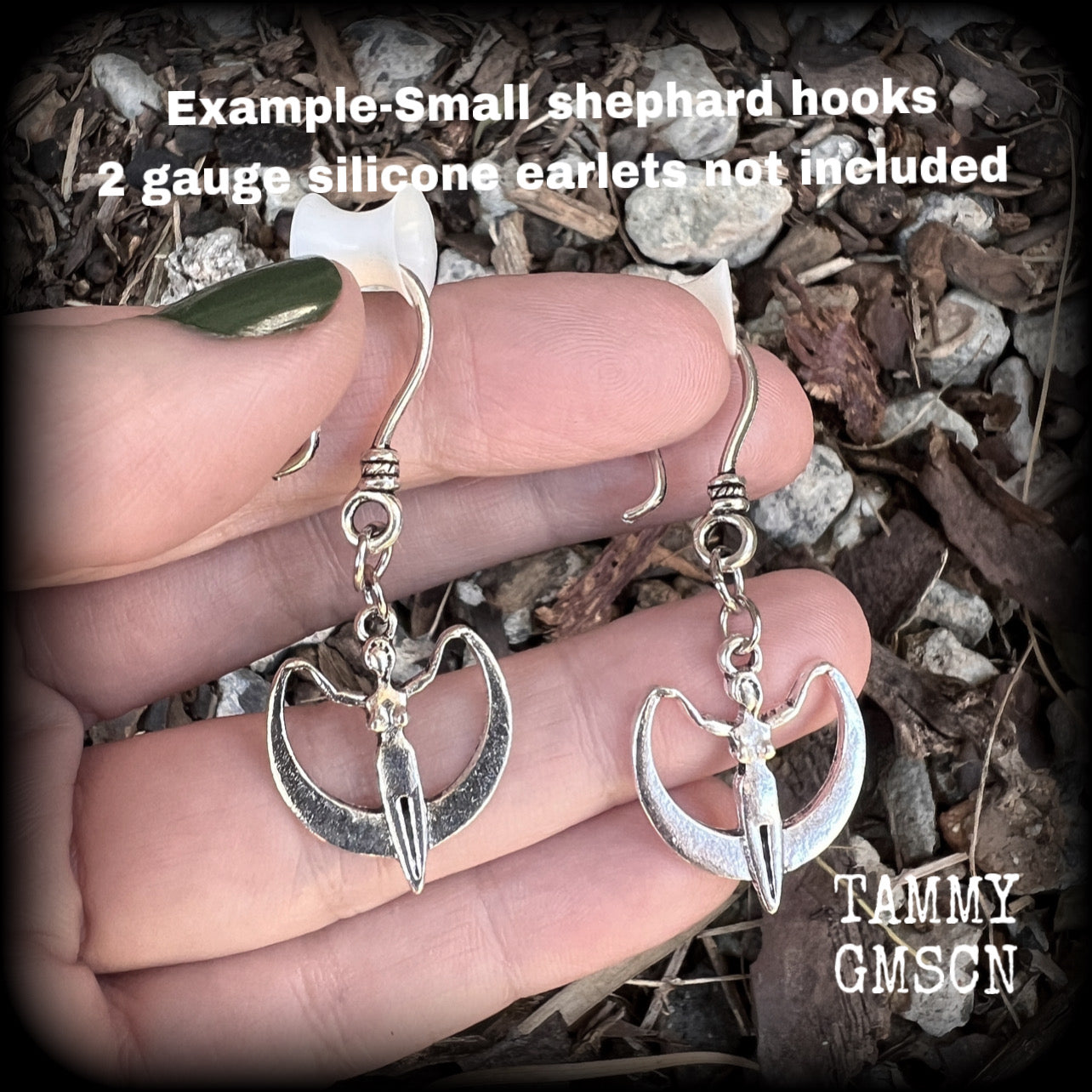 Moon goddess earrings Coven jewelry Witchy jewelry Occult earrings Esoteric earrings 