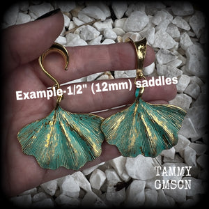 Ginkgo leaf ear weights-Fairycore ear hangers