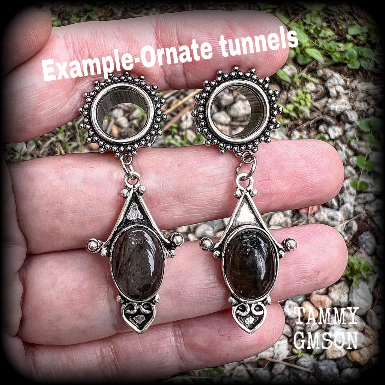 Labradorite tunnel earrings Gemstone tunnel dangles 10mm  12mm  14mm  16mm  19mm tunnels 22mm 25mm Tunnel earrings Tunnel dangles Plugs Plug earrings Gemstone tunnels Gemstone plugs Ear gauges Stretched ears Stretched Lobes Gemstone body jewelry 