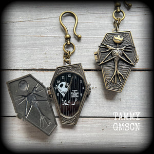 Nightmare Before Christmas earrings-Coffin ear hangers