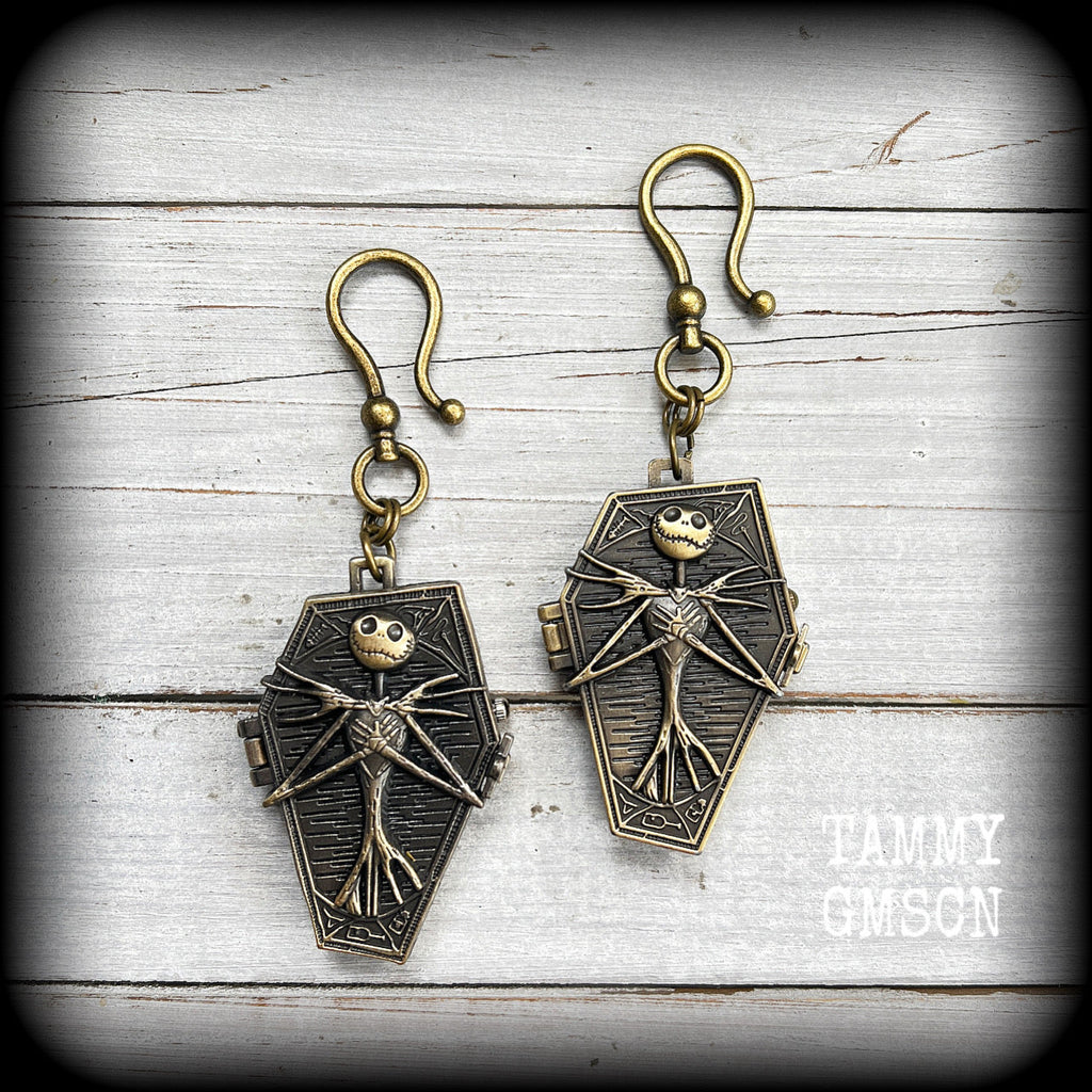 Nightmare Before Christmas earrings-Coffin ear hangers