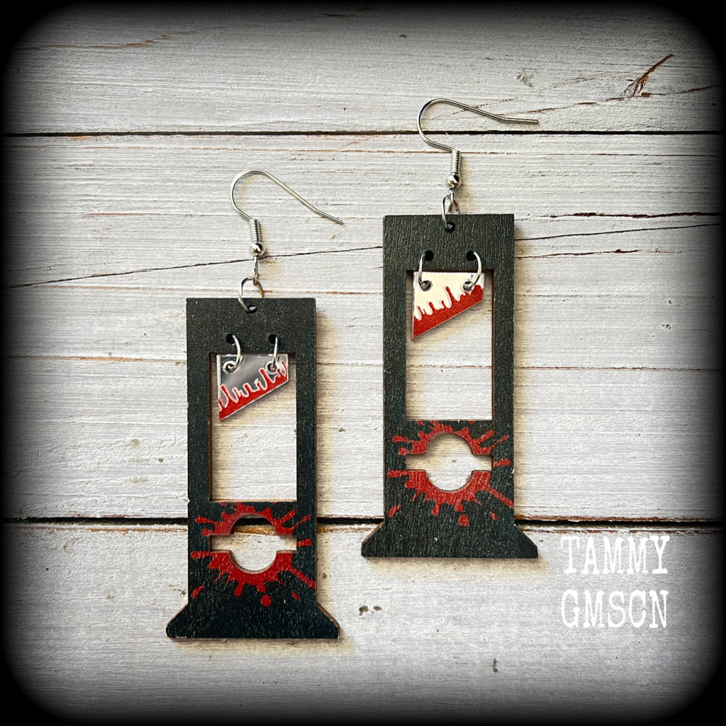 Guillotine earrings-Halloween earrings