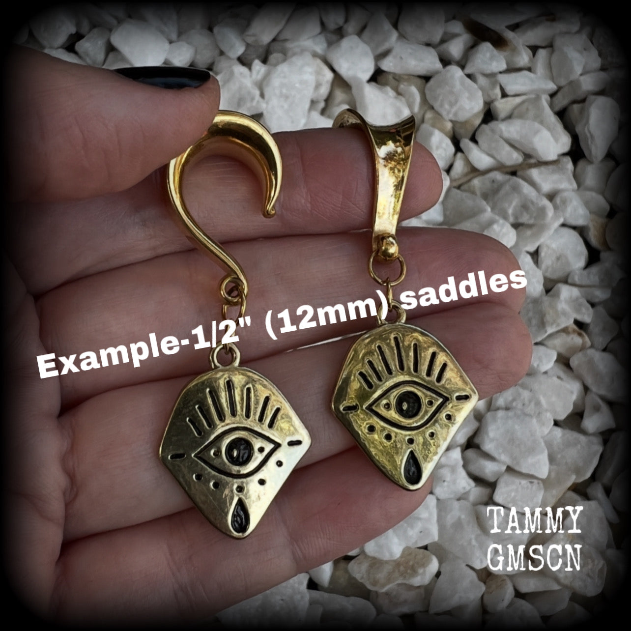 Evil eye gauged earrings-All seeing eye ear gauges