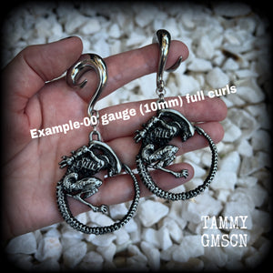 Xenomorph ear weights-Sci fi alien earrings