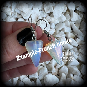 Opalite earrings-Gemstone ear hangers