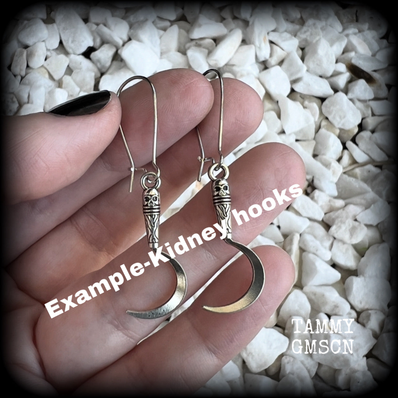 Grim reaper scythe earrings-Halloween earrings