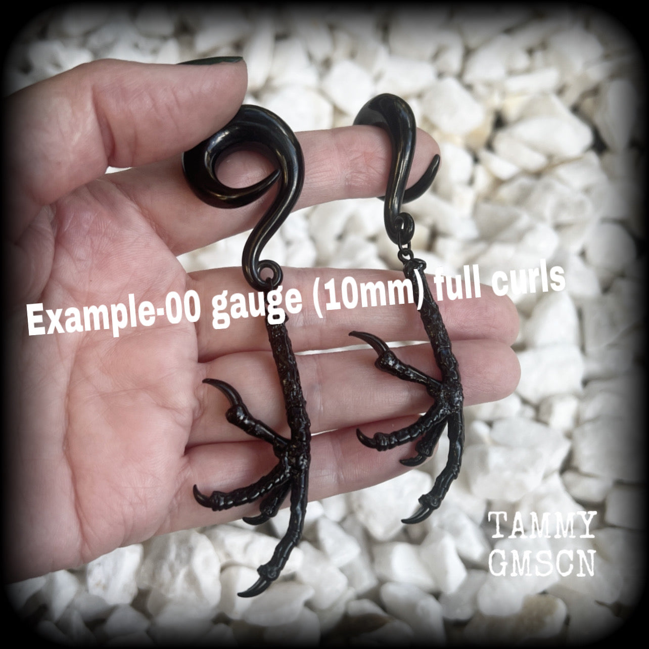 Sea hag ear weights-Harpy feet gauged earrings