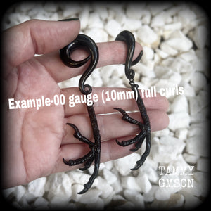 Sea hag ear weights-Harpy feet gauged earrings