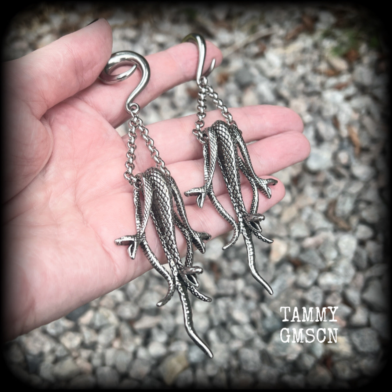 Medusa snake ear weights-Serpent ear hangers