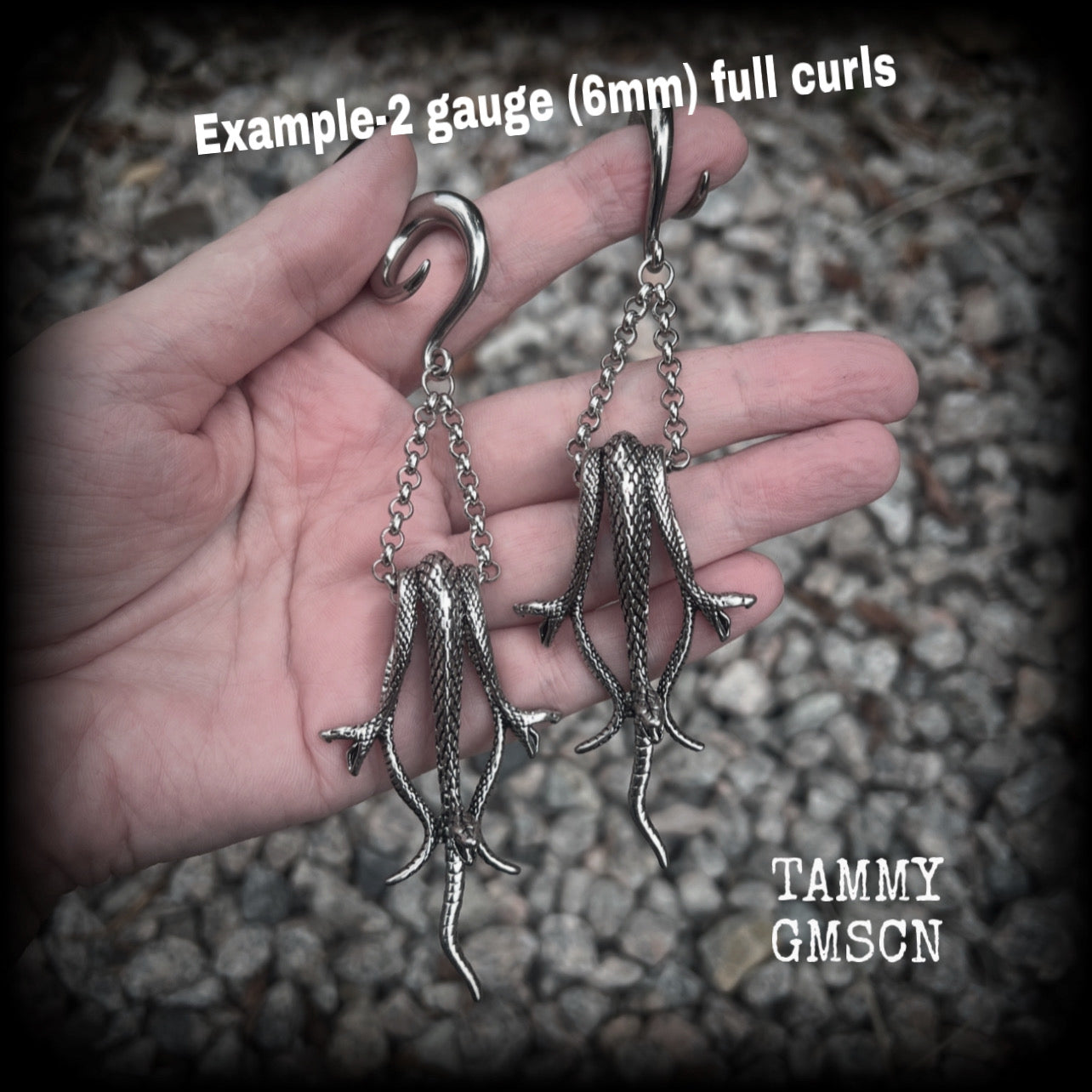 Medusa snake ear weights-Serpent ear hangers