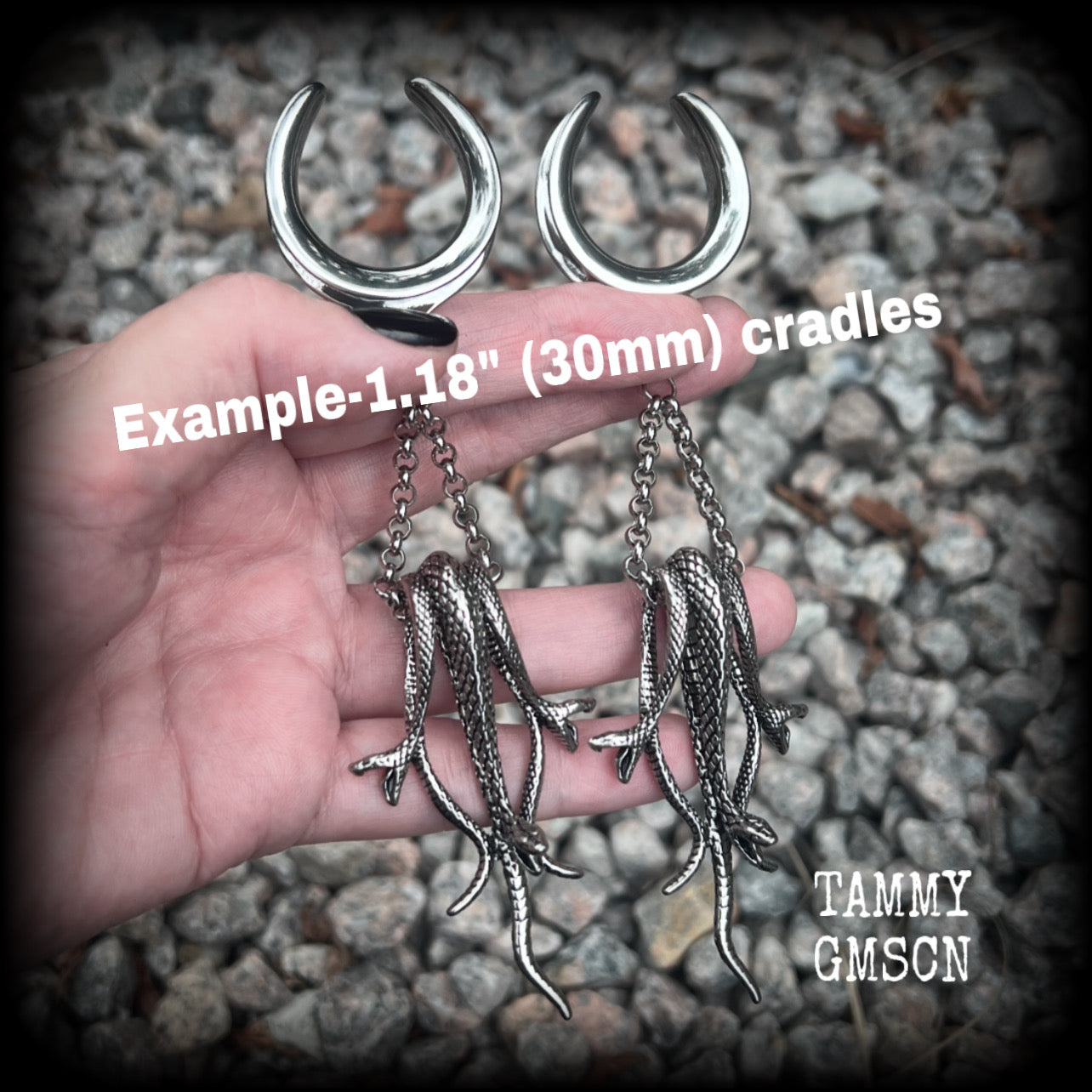 Medusa snake ear weights-Serpent ear hangers