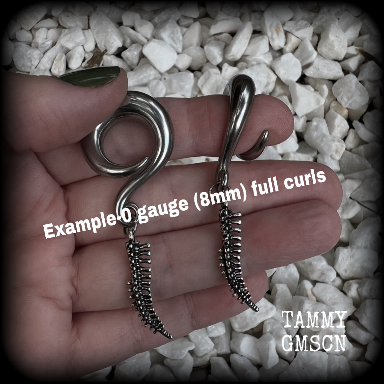 Spinal cord gauged earrings-Bones-Bone ear gauges