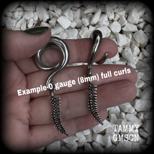 Spinal cord gauged earrings-Bones-Bone ear gauges