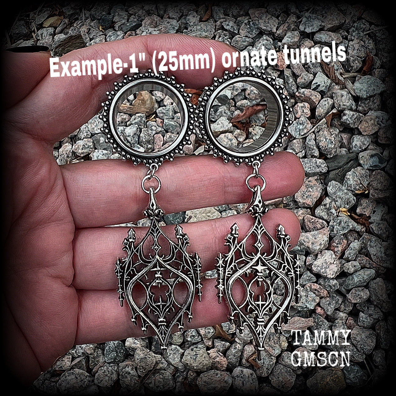 Gothic arch tunnel earrings-Gothic cathedral ear gauges