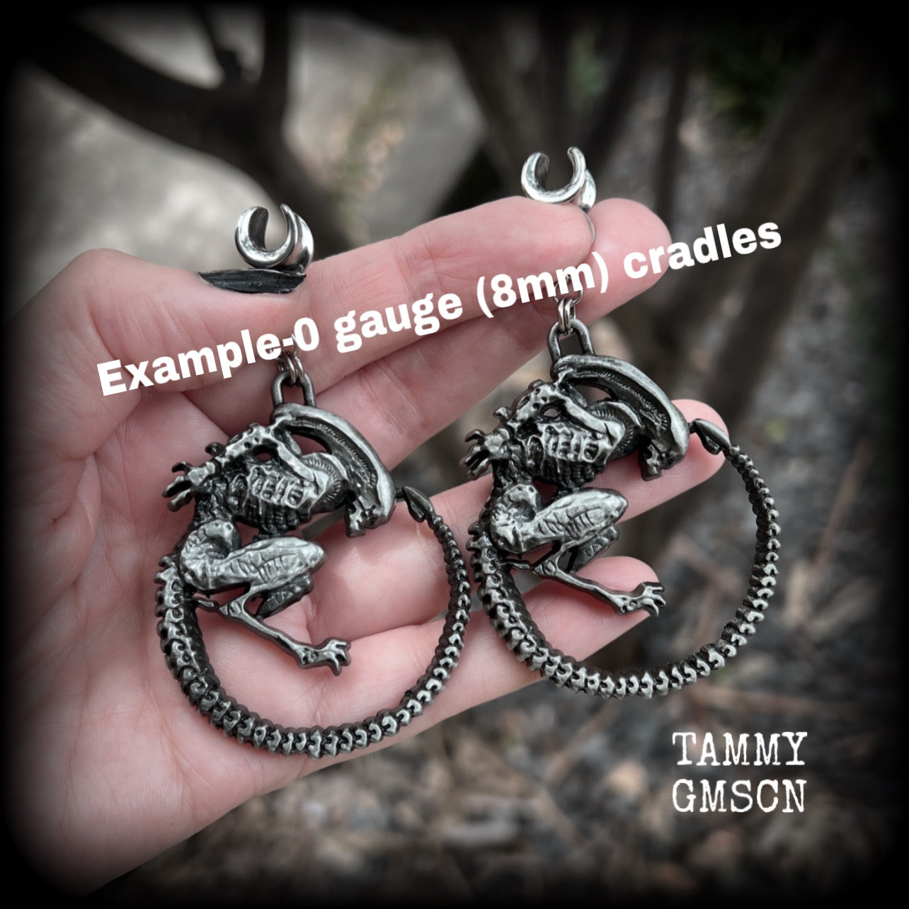 Alien Xenomorph ear weights-Ear gauges