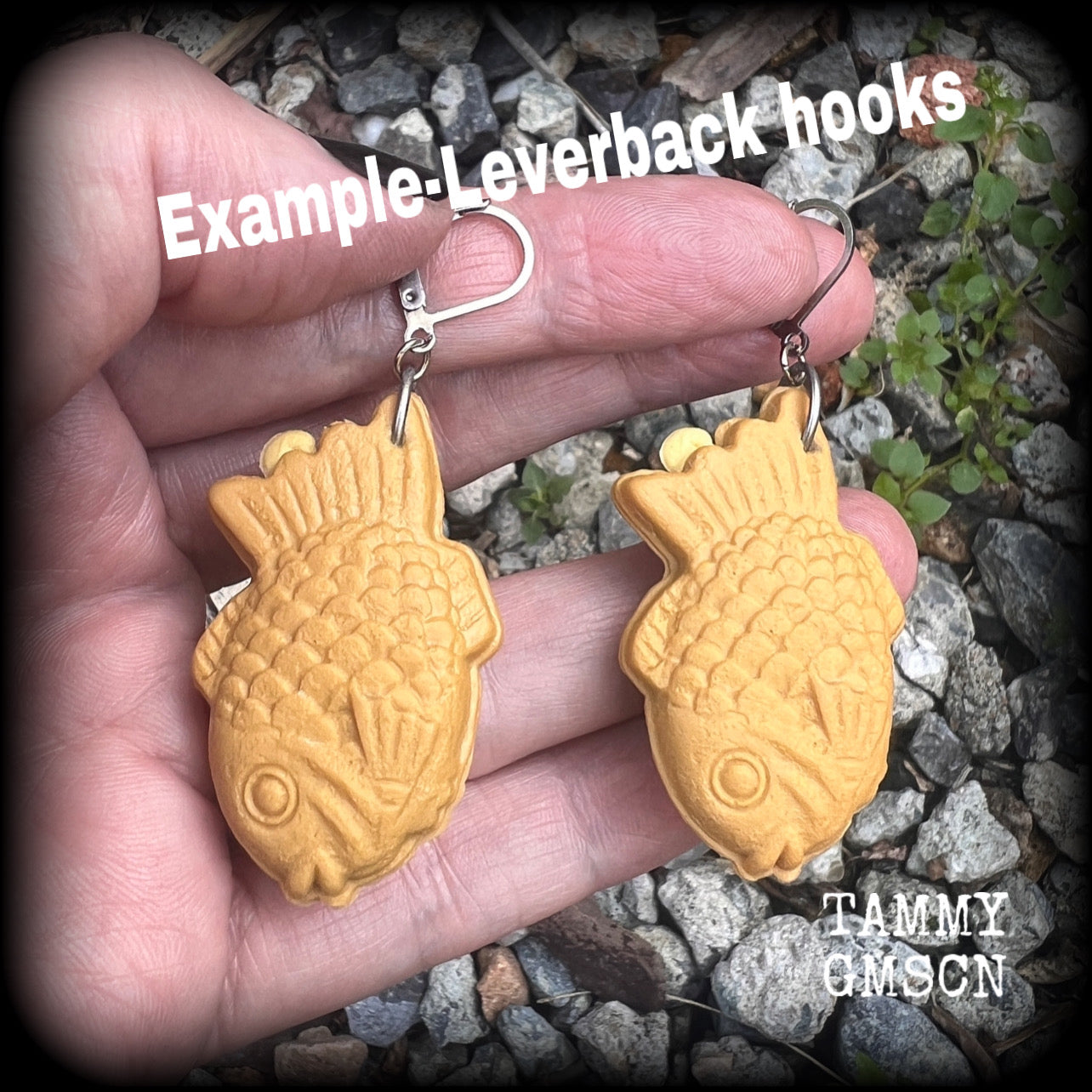 Taiyaki red bean earrings-Japanese dessert earrings