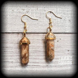 Crazy lace agate earrings-Gemstone earrings