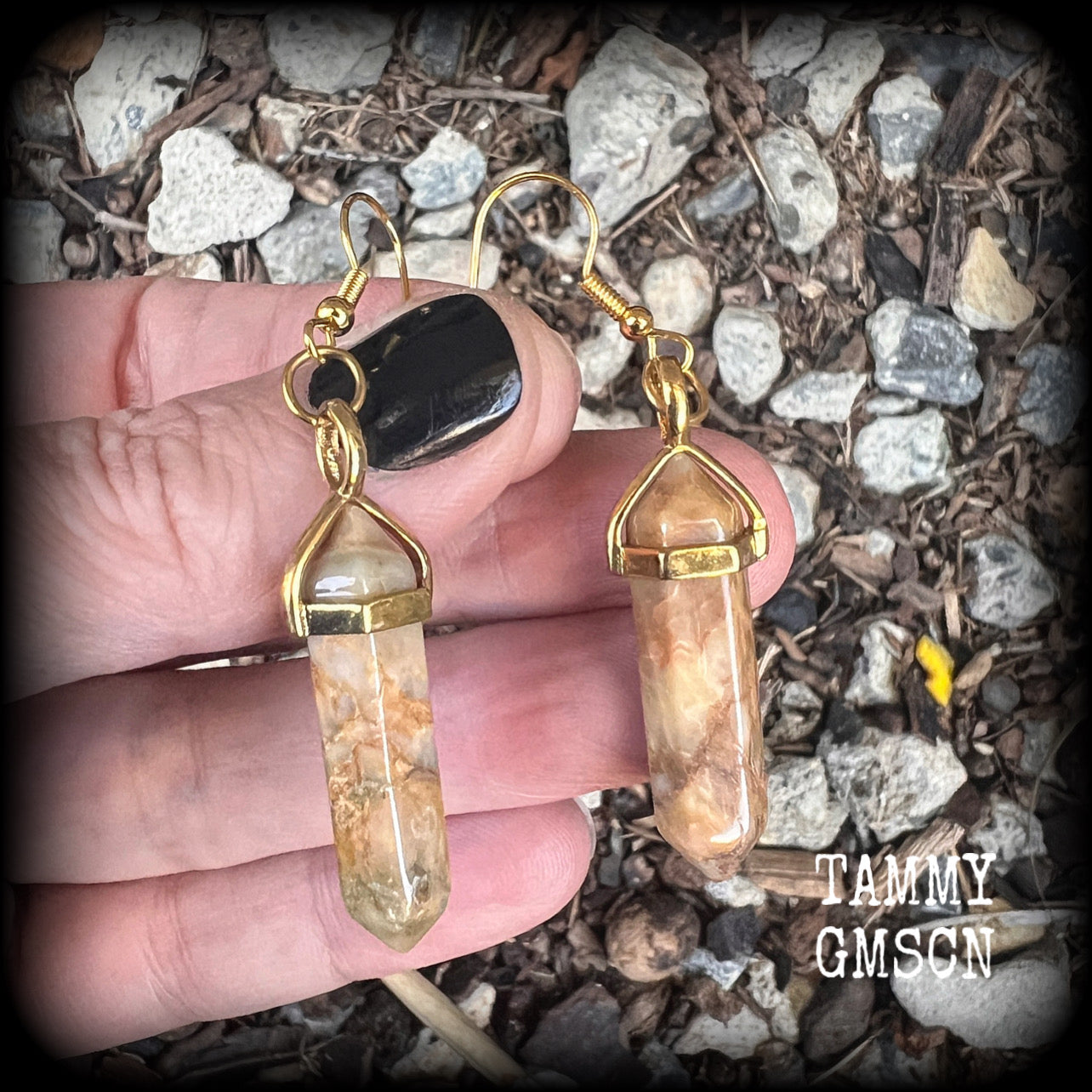 Crazy lace agate earrings-Gemstone earrings