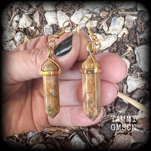 Crazy lace agate earrings-Gemstone earrings