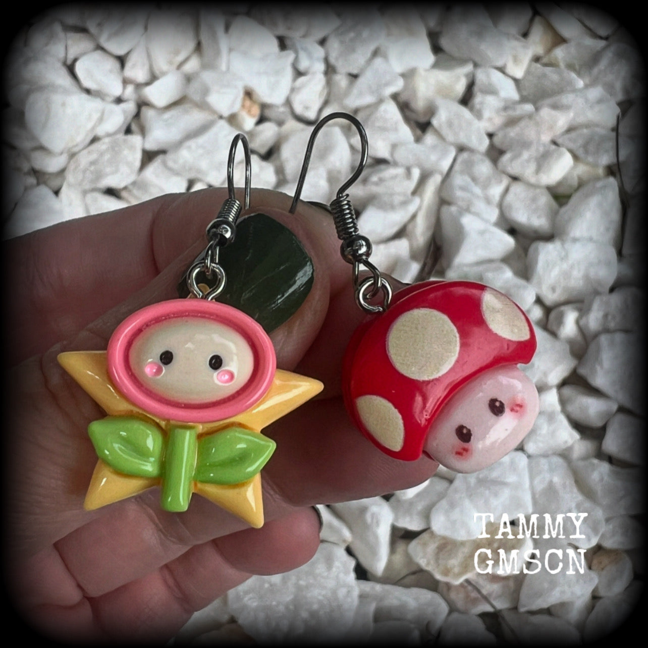 This is a super cute 3pc mix and match set of Mario Bros earrings featuring classic Mario brothers we all know and love, measuring between 4 and 5cms from tip to tip, and weighing only a few grams each.

This 3pcs mix and match set have been made with stainless steel french hooks, to be worn in pierced ears.