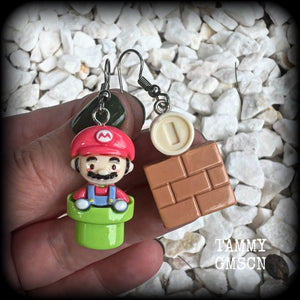 This is a super cute 3pc mix and match set of Mario Bros earrings featuring classic Mario brothers we all know and love, measuring between 4 and 5cms from tip to tip, and weighing only a few grams each.

This 3pcs mix and match set have been made with stainless steel french hooks, to be worn in pierced ears