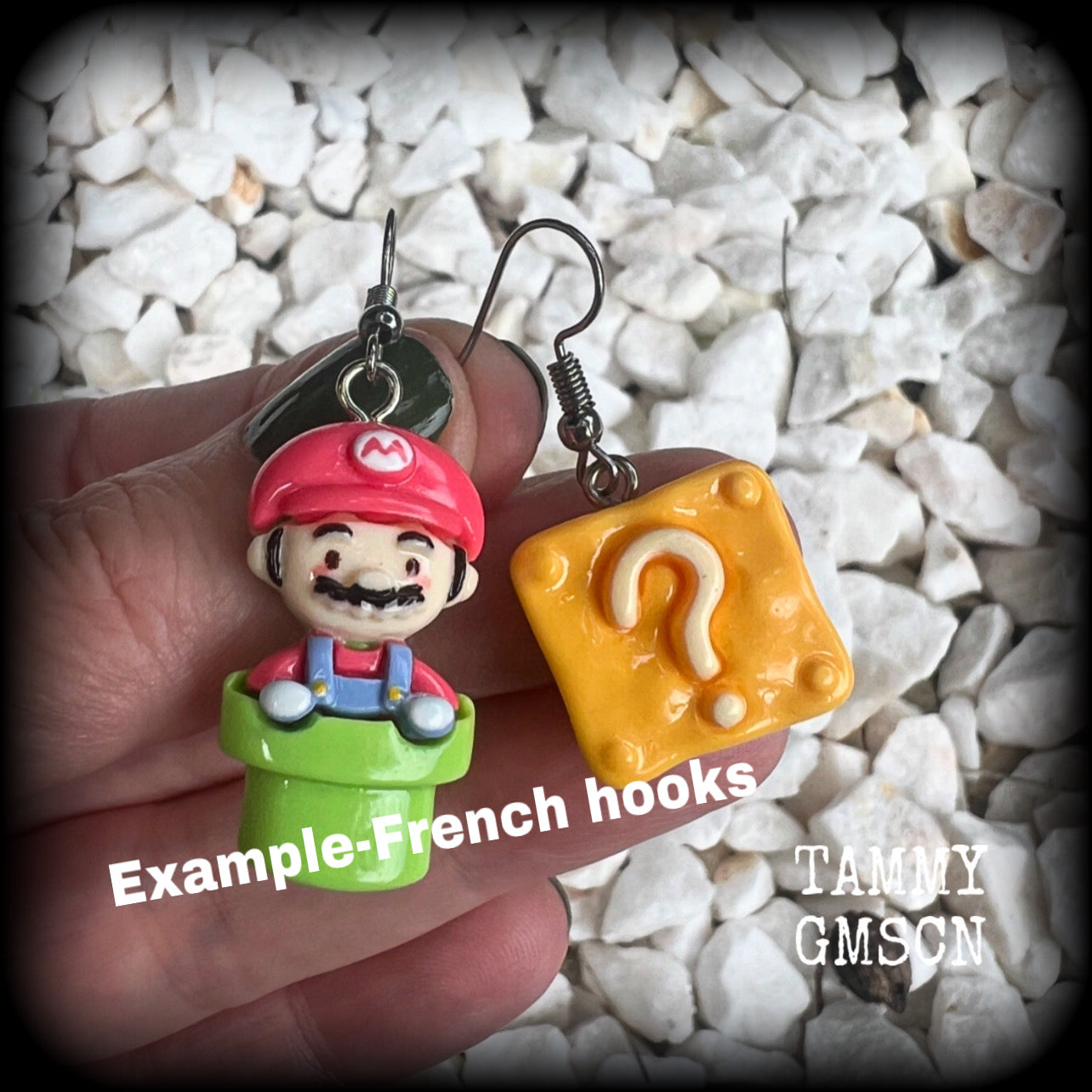 This is a super cute 3pc mix and match set of Mario Bros earrings featuring classic Mario brothers we all know and love, measuring between 4 and 5cms from tip to tip, and weighing only a few grams each.

This 3pcs mix and match set have been made with stainless steel french hooks, to be worn in pierced ears