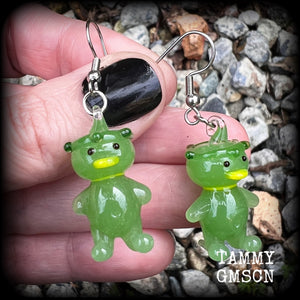 Kappa demons kappa monsters Japanese demons Japanese yokai Japanese folklore Japanese mythology Unique earings