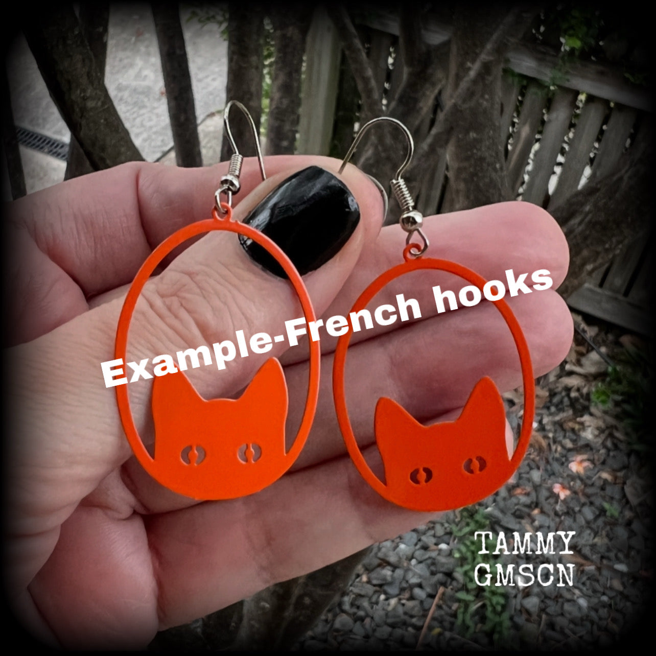 Orange cat energy earrings-Crazy Cat Lady cheese boy earrings