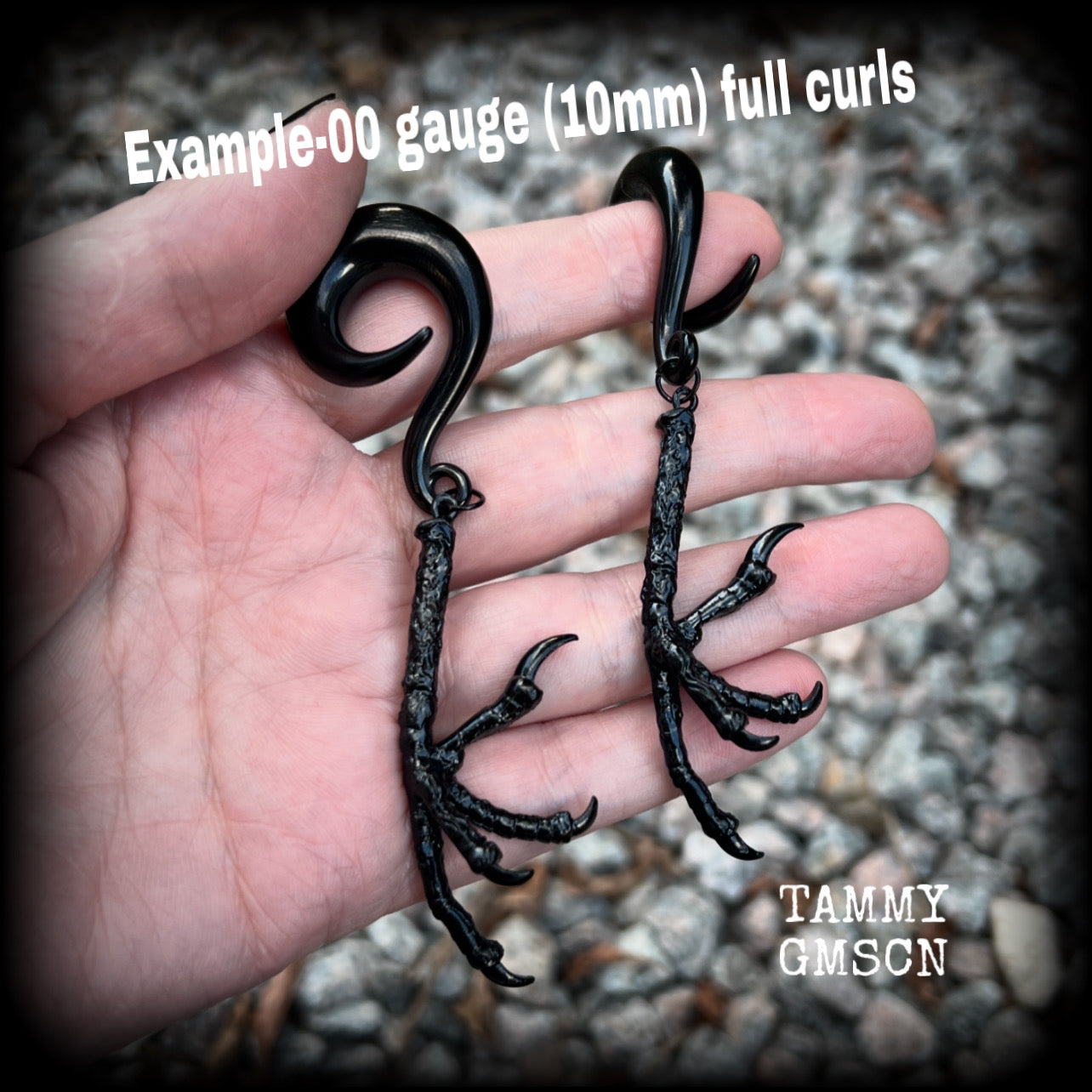 Sea hag ear weights-Harpy feet gauged earrings