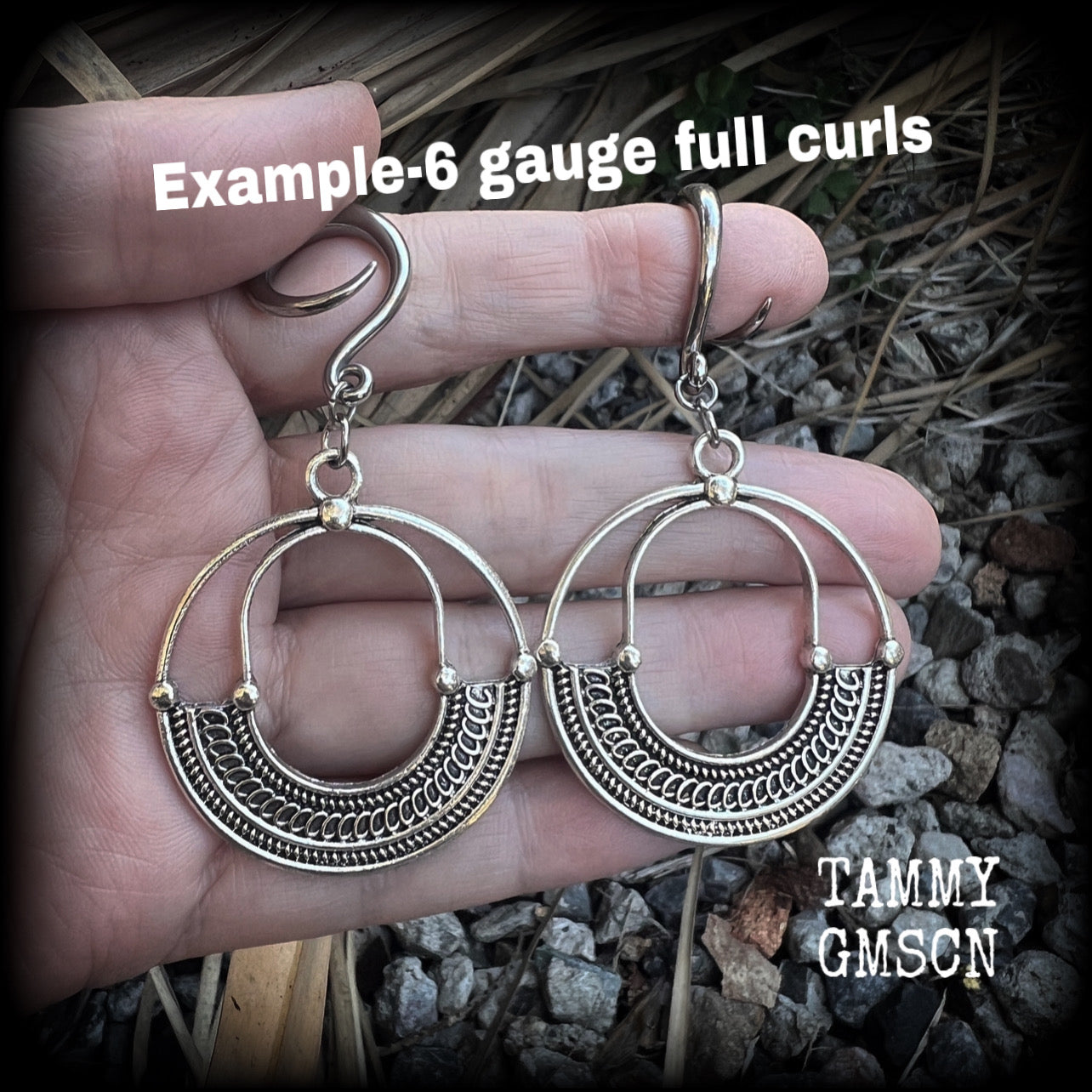 Goddess Ishtar gauged earrings-Tribal ear weights